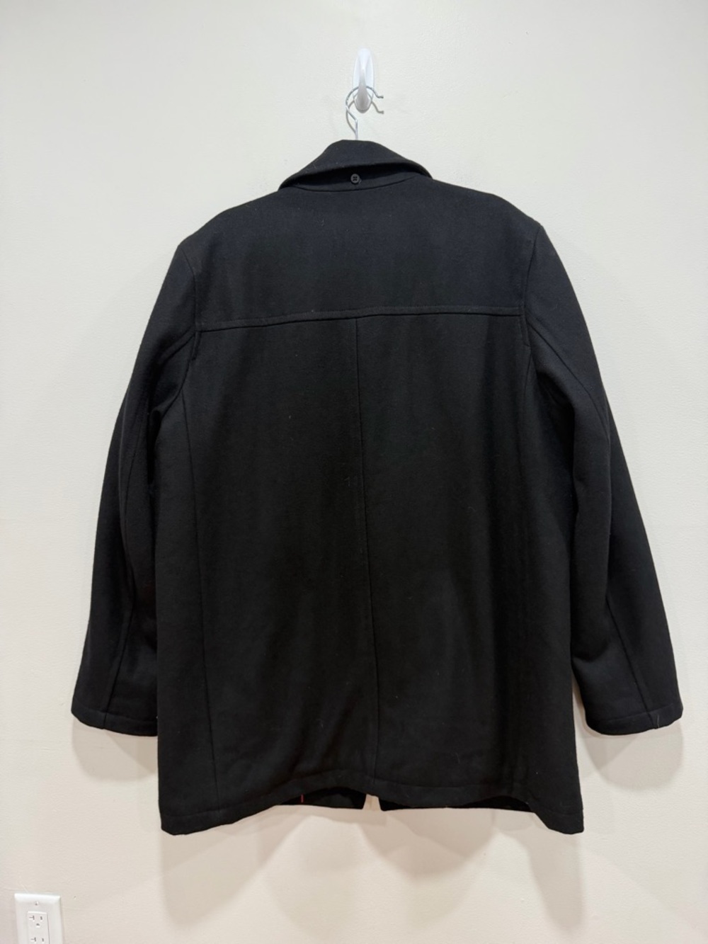Tommy Hilfiger Black Wool Blend Coat Men’s Classic Button Front Jacket large - Picture 5 of 9